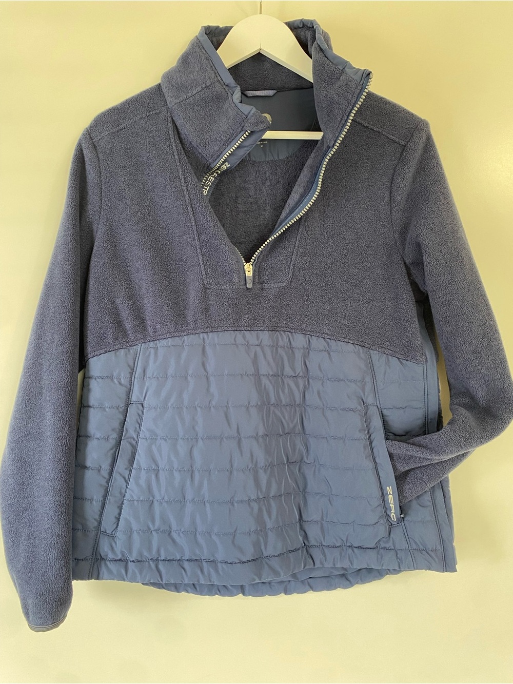 Men's Quilted Panel Half-Zip Pullover - Slate Blue